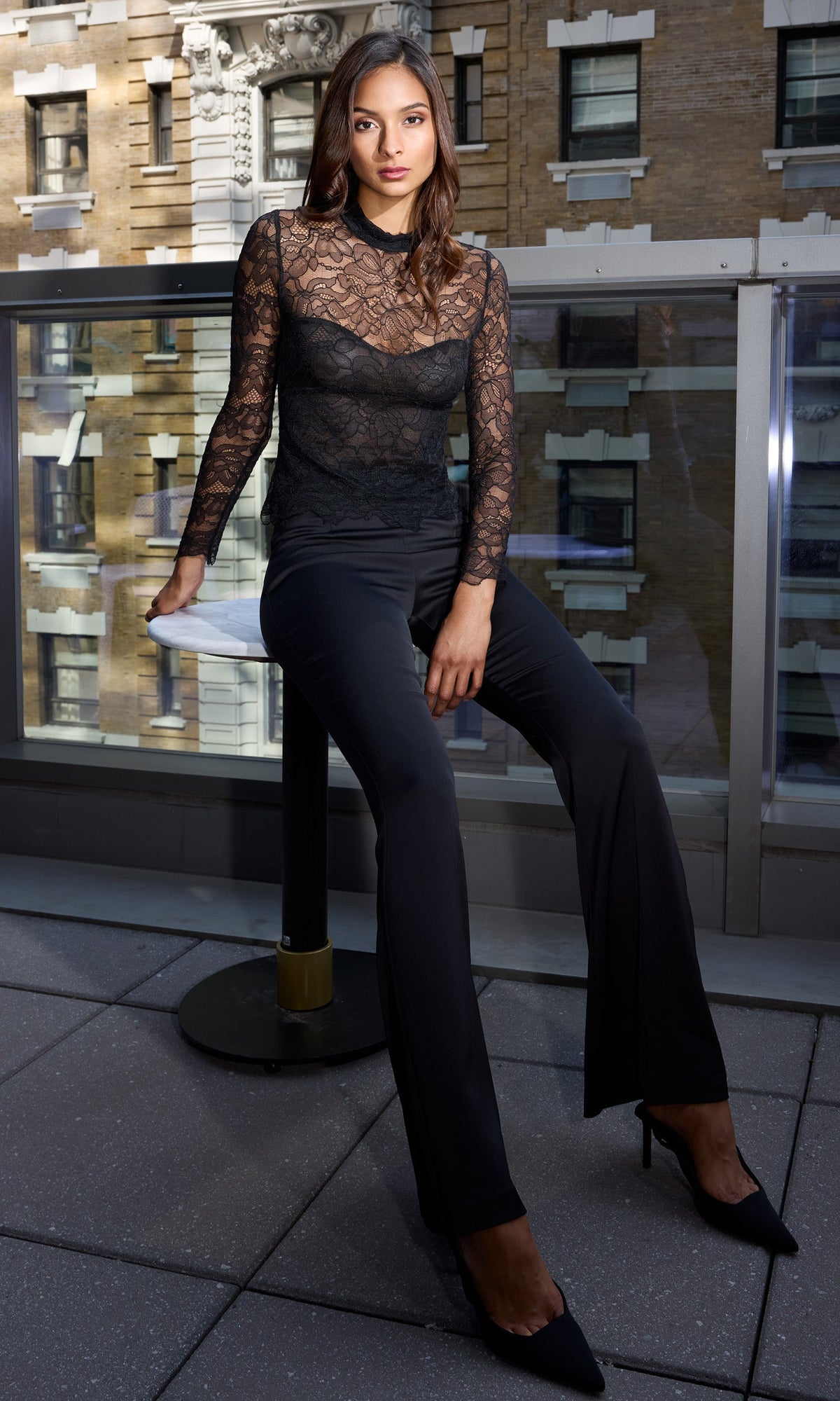 Marielle Lace Top | Black