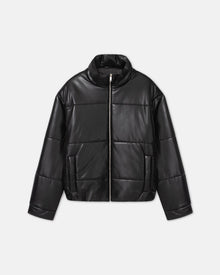 Marron Okobor Alt-Leather Puffer Jacket | Black