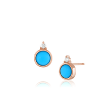 Women | Turquoise Andromeda Studs | 14k Rose Gold