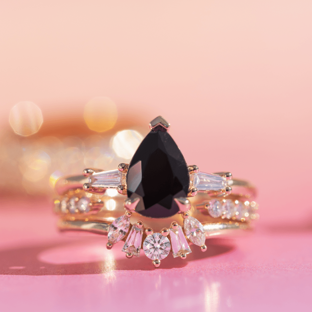 Women | Norah Black Onyx & Diamond Ring | 14k White Gold