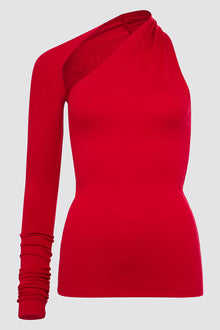 Manhattan One Shoulder Top | Red