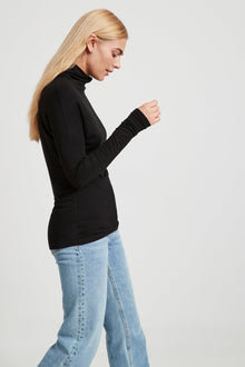 Denver Mock Neck Top | Black