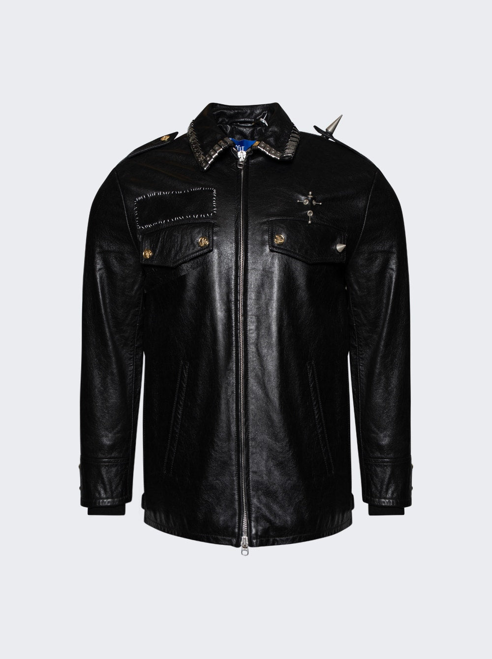 Men | Marking Distance | Pierced Police Jacket Black