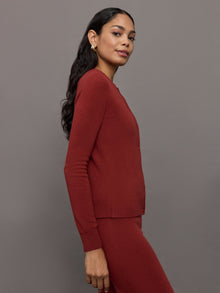 Monroe Cashmere Cardigan | Burgundy