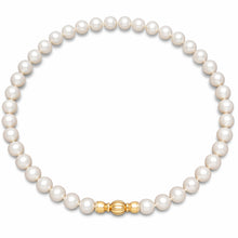 AA Quality Round Strand Necklace | 14K Yellow Gold | White Freshwater Pearl10mm - 11mm
