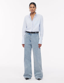 Men | Shirt With Glass Cufflinks | French Blue