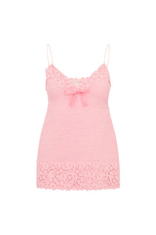 Meva Tweed Lace-Trimmed Mini Dress | Strawberry Spritz