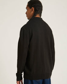 Black | Jahmad Linen Long Sleeve Polo