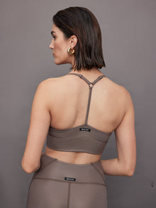Palma Gloss Longline Bra | Bronzed Pewter
