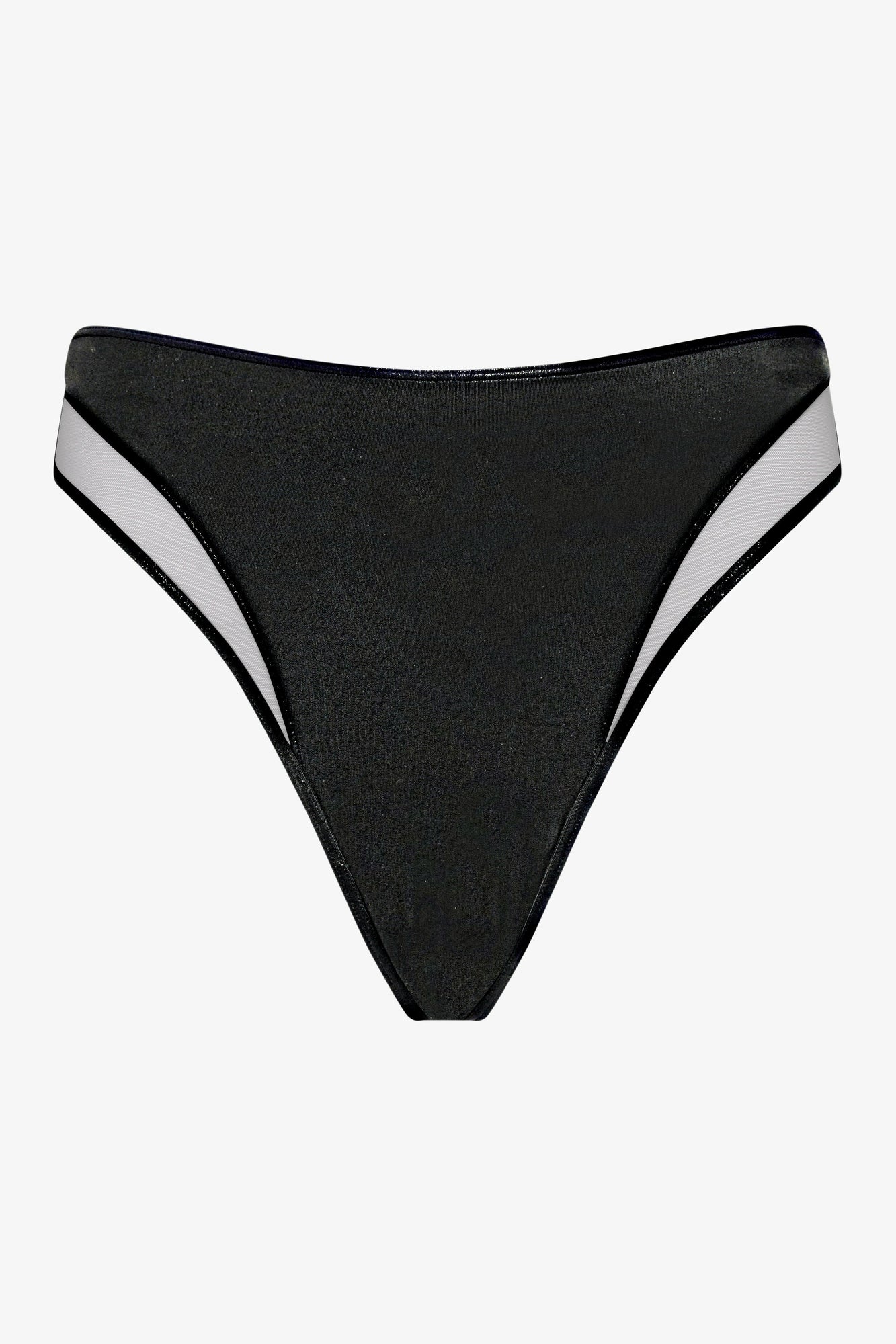 High-waisted tanga bikini bottom - Minuit