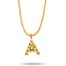 Stone and Strand Gold Vermeil Mochi Donut Initial Necklace Close Up A Image