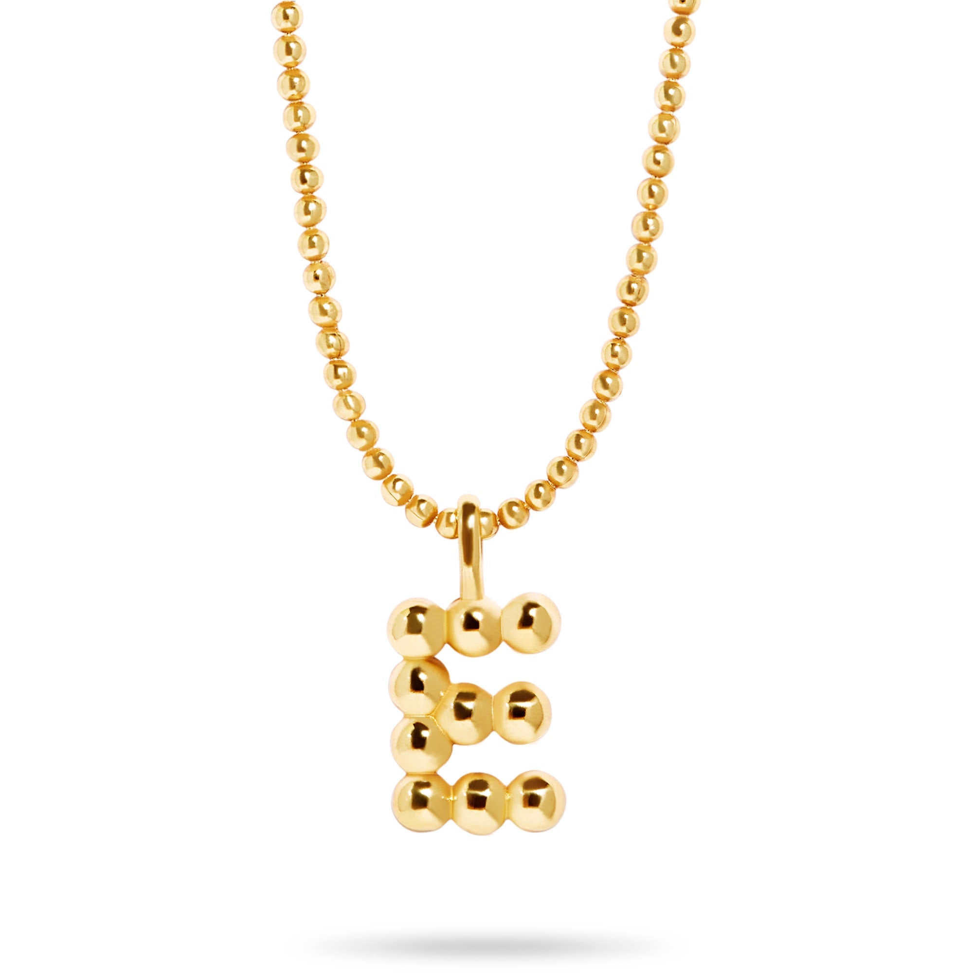 Stone and Strand Gold Vermeil Mochi Donut Initial Necklace Close Up E Image