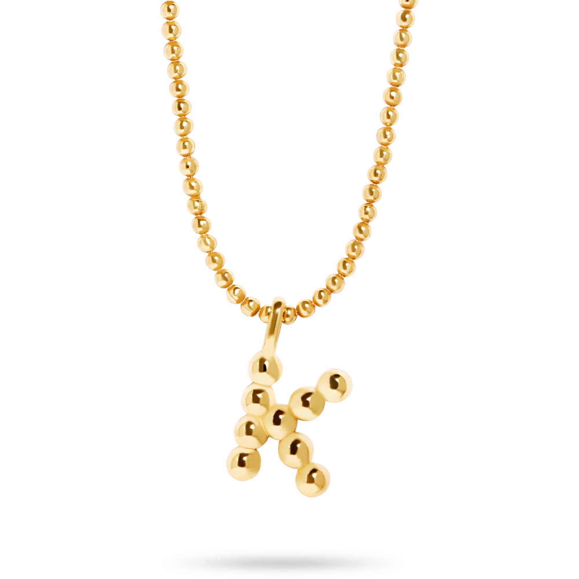 Stone and Strand Gold Vermeil Mochi Donut Initial Necklace Close Up K Image