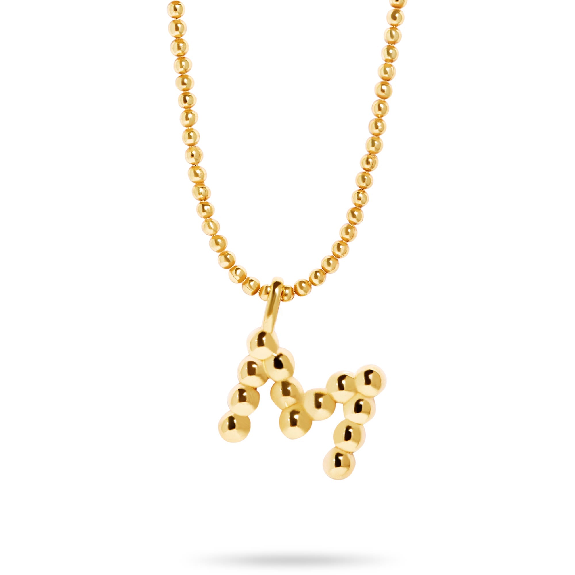 Stone and Strand Gold Vermeil Mochi Donut Initial Necklace Close Up M Image