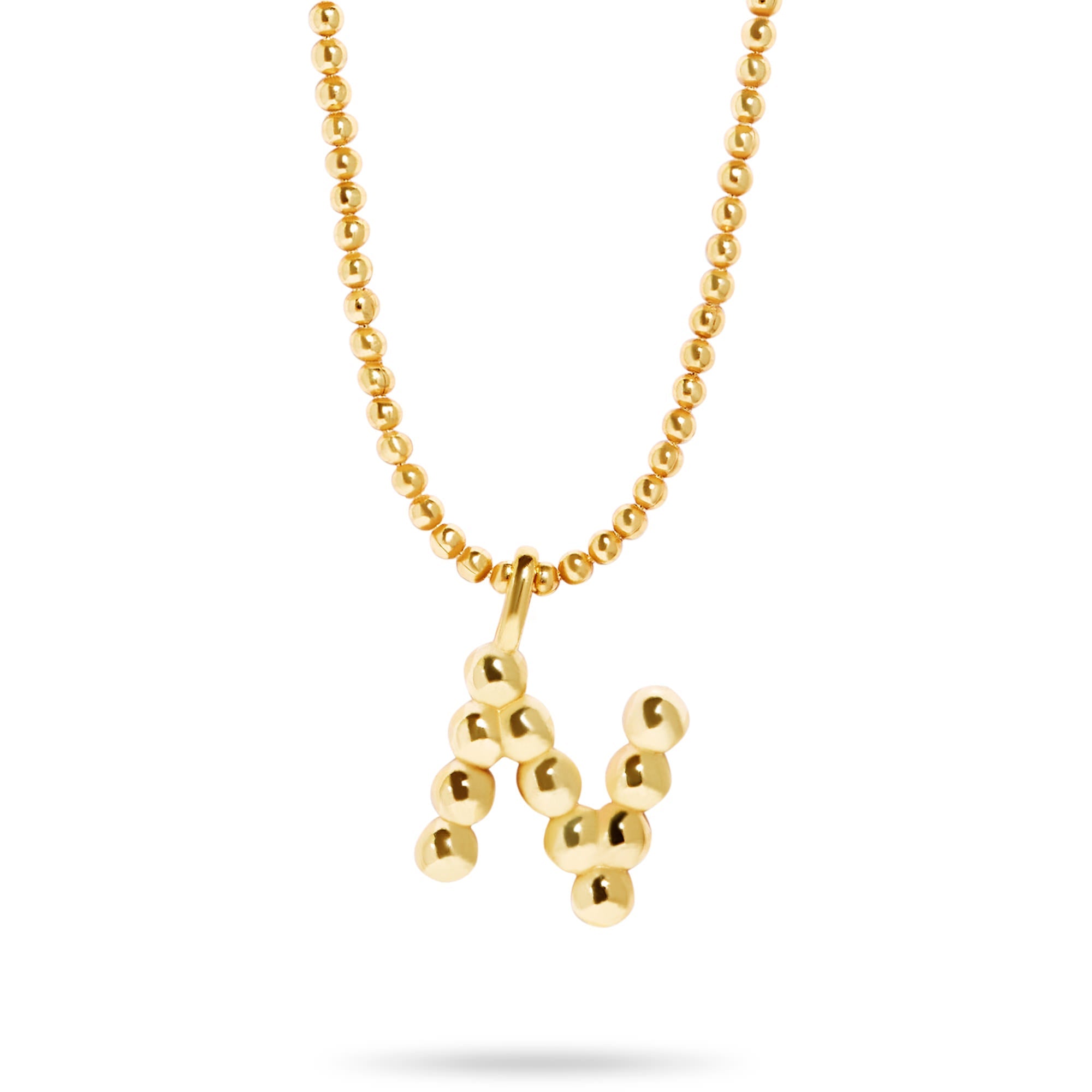 Stone and Strand Gold Vermeil Mochi Donut Initial Necklace Close Up N Image