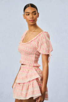 Molly Heirloom Print Top | Macaroon