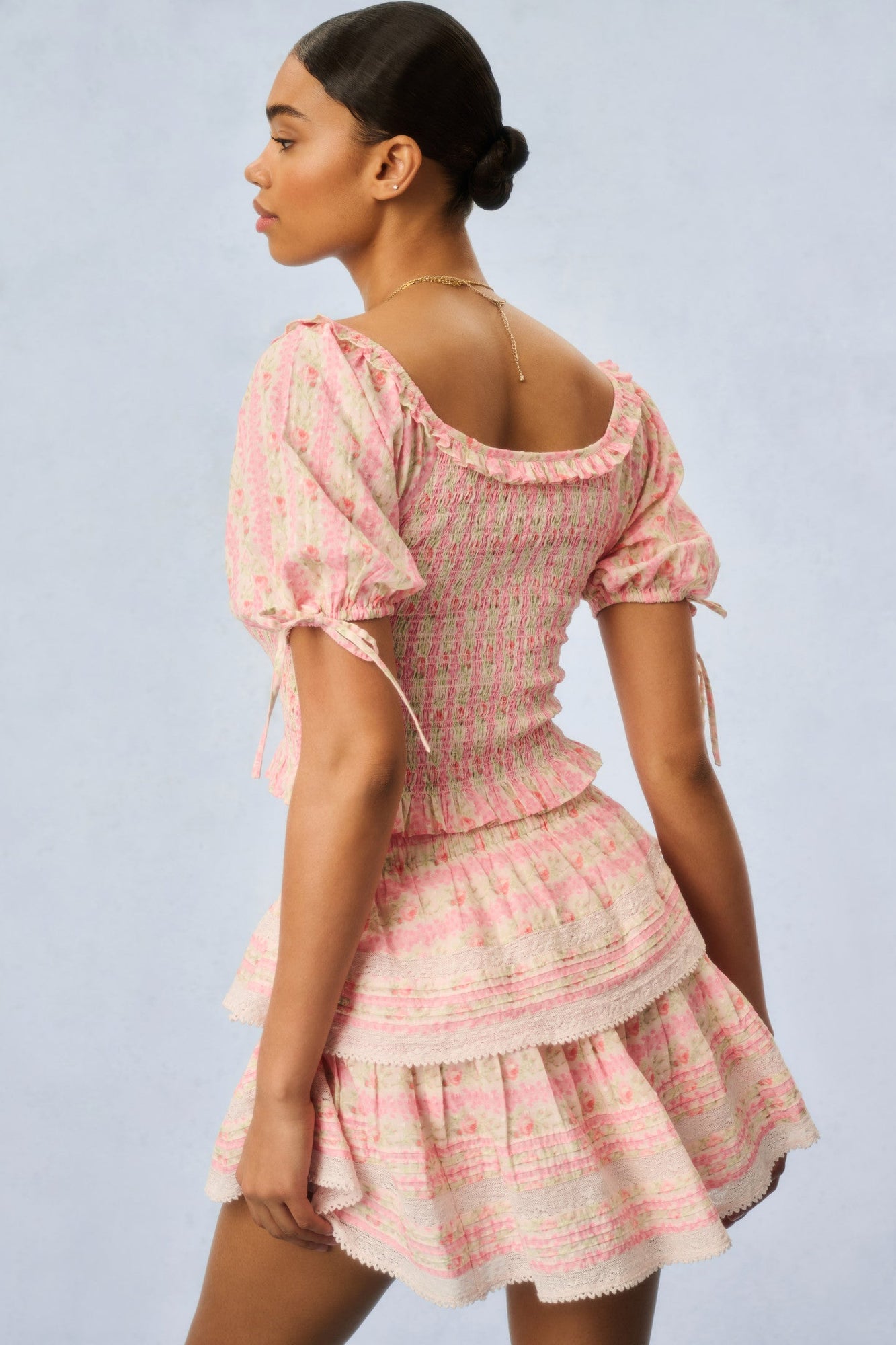 Molly Heirloom Print Top | Macaroon