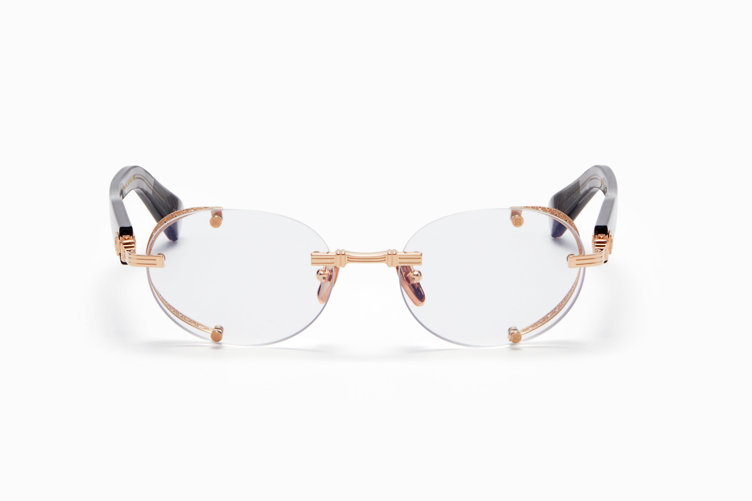 Unisex | Monsieur Optical | White Gold - Crystal Grey | Clear