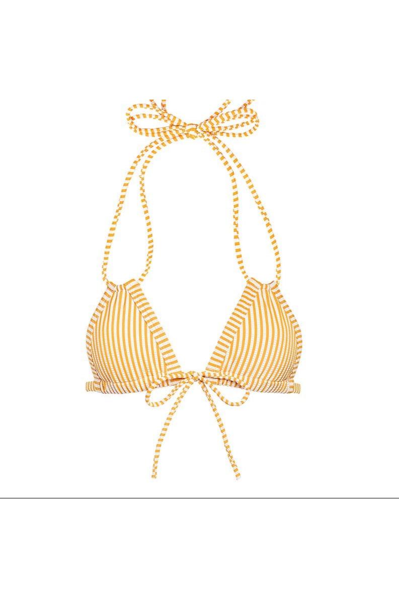 Euro Bows Bikini Top_Canary | Canary Stripe