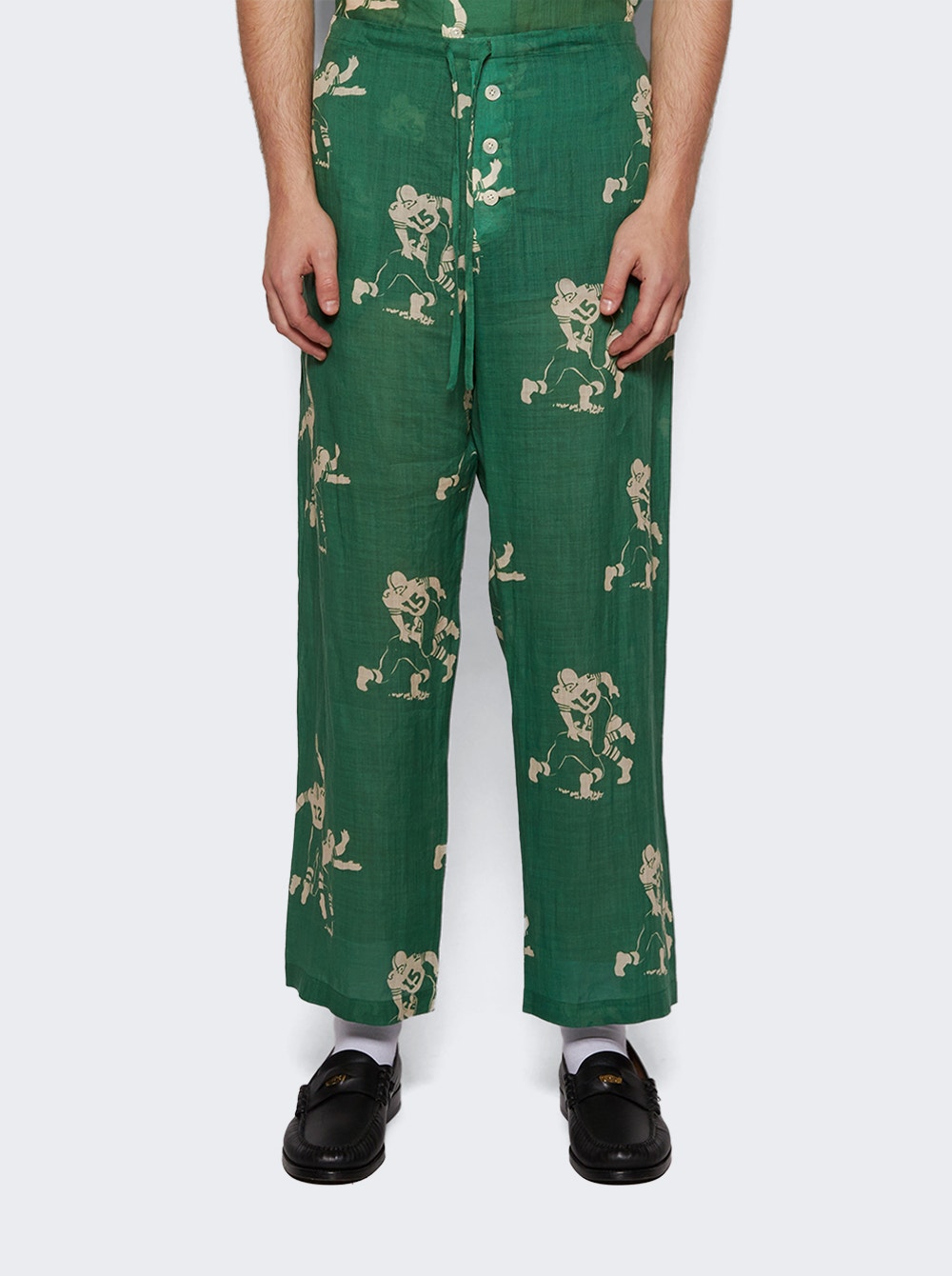 Men | Bode | Football Silhouette Pajama Pants | Green