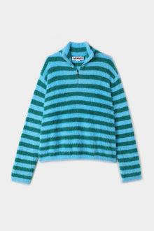 Stregatto High Neck Long Sleeve | Men | Azure x Green Stripes