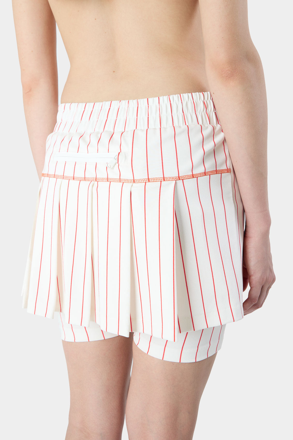 Mini Skirt Panel | Women | White x Red Stripes