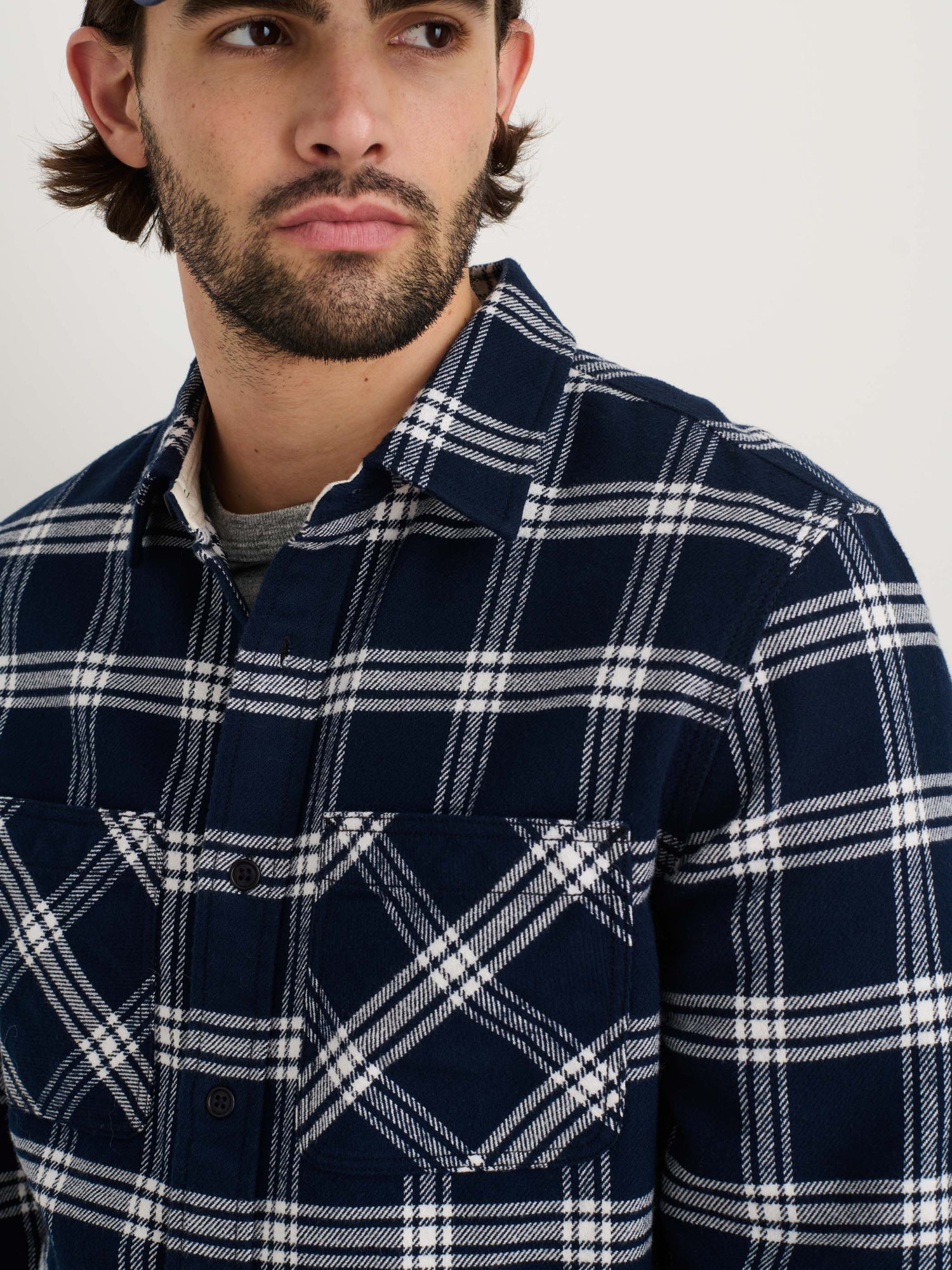 Men | Chore Shirt | Navy Plaid Flannel Navy