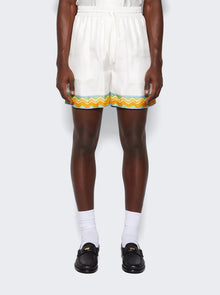 Men | CASABLANCA | Afro Cubism Tennis Club Shorts | White
