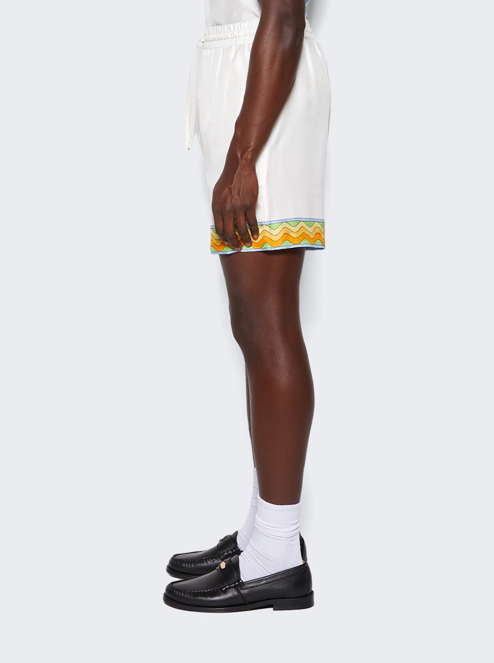Men | CASABLANCA | Afro Cubism Tennis Club Shorts | White