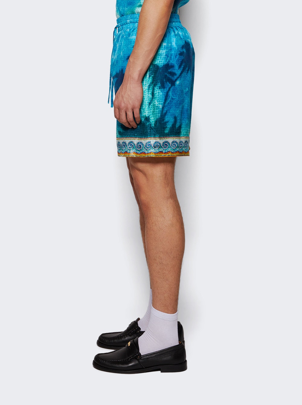Men | CASABLANCA | Caustics Emblem Shorts | Turquoise