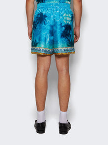 Men | CASABLANCA | Caustics Emblem Shorts | Turquoise