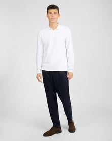 Mens | Long Sleeve Pique Polo | White