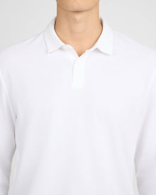 Mens | Long Sleeve Pique Polo | White