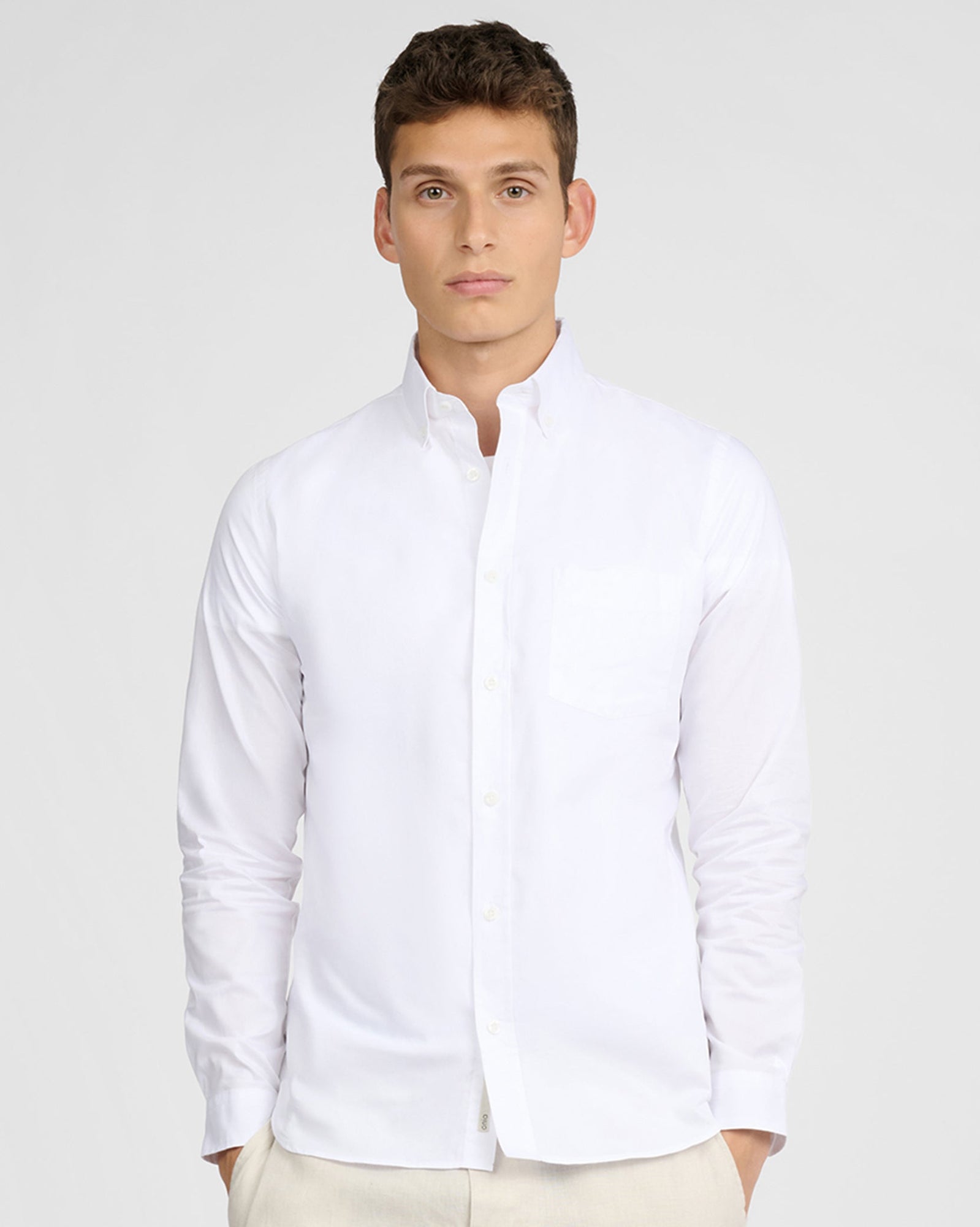 Mens | Oxford Long Sleeve Button Down Shirt | White