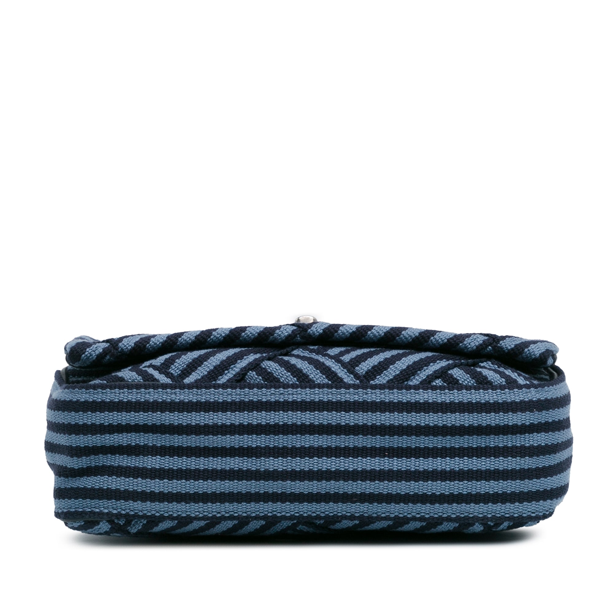 Chanel | Pre-Owned Canvas Stripe Flap Bag | BlueBlack