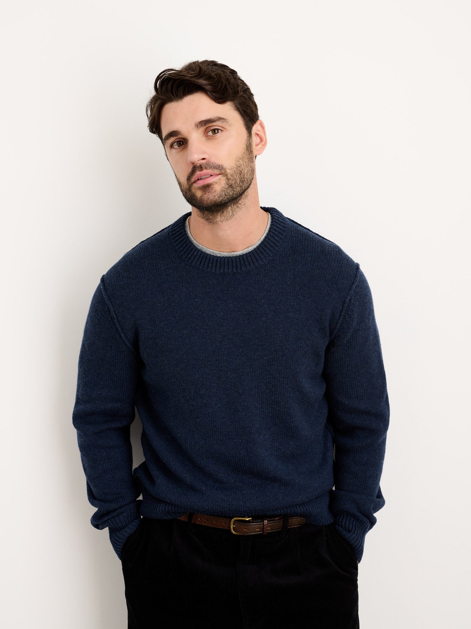 Men | Weston Pullover | Wool Cotton Heather Navy