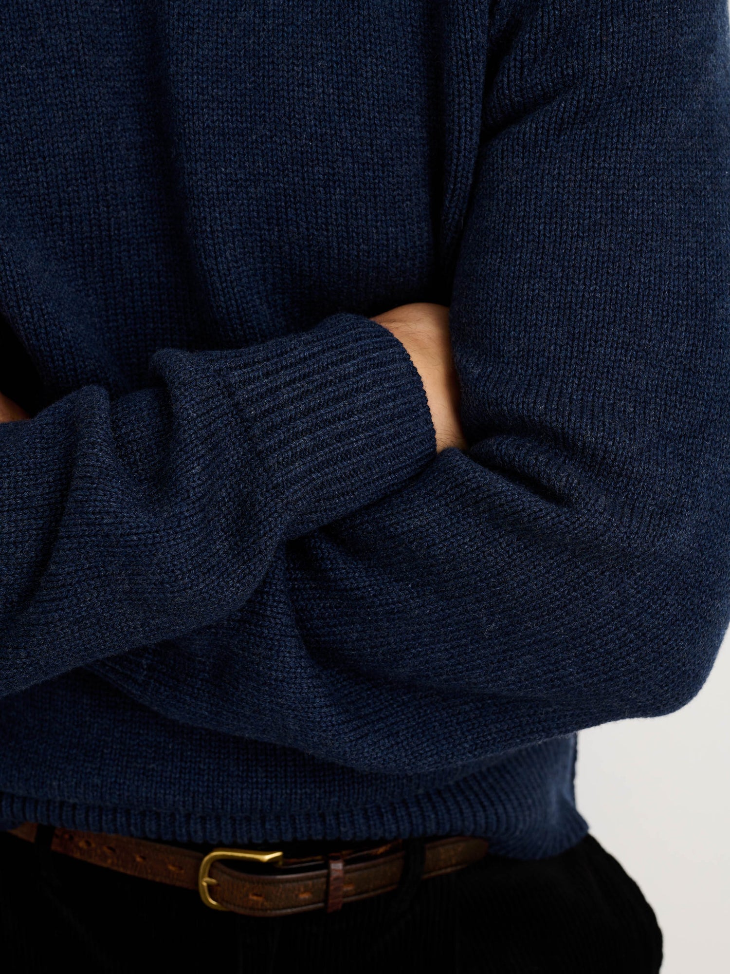 Men | Weston Pullover | Wool Cotton Heather Navy