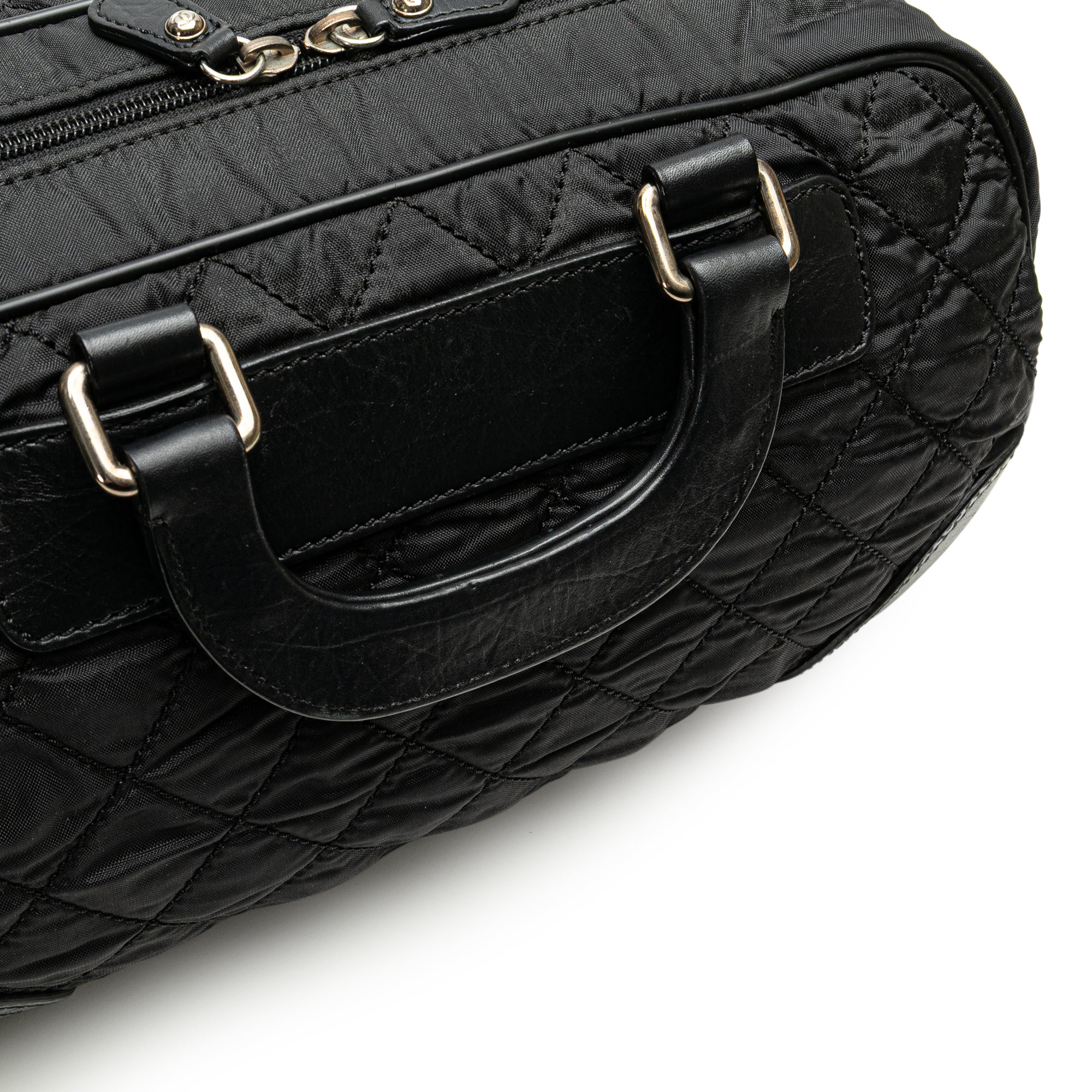 Chanel | Pre-Owned Paris New York Quilted Nylon Duffle Handbag | Black
