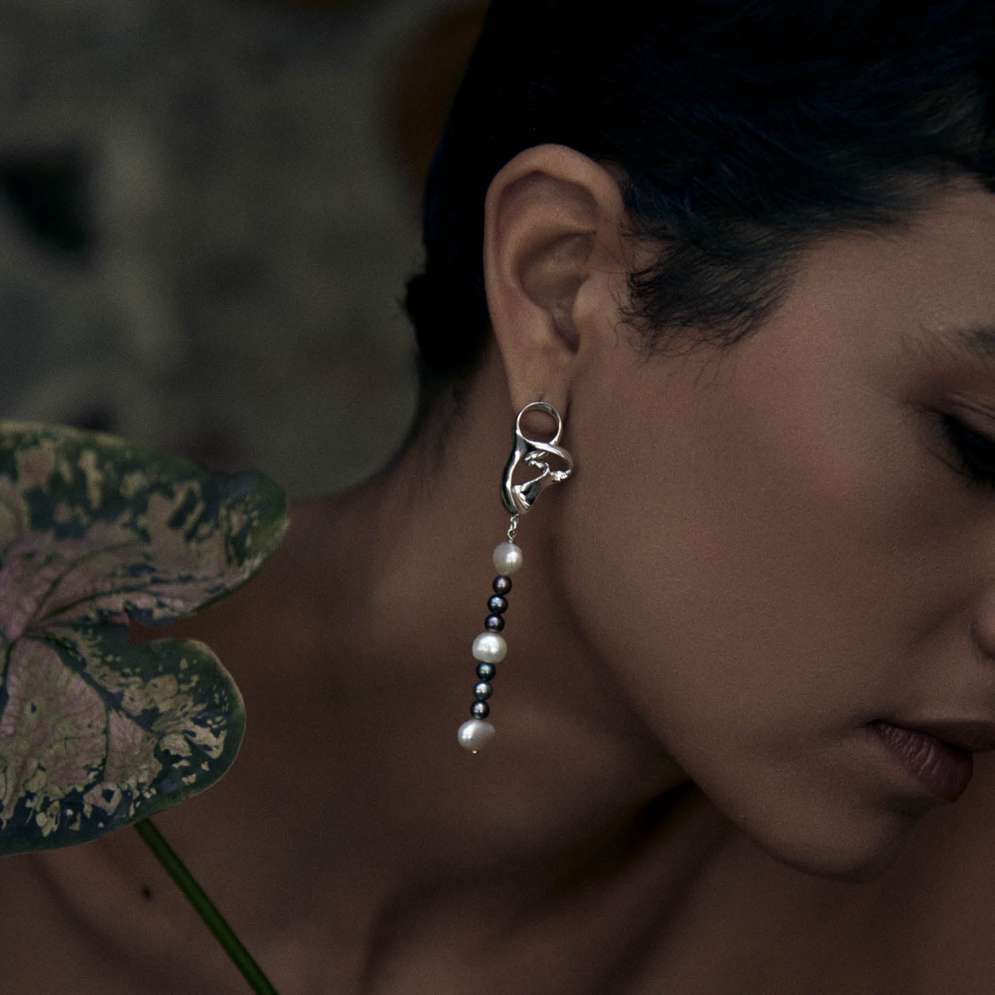 Stellar Mini Earring | Silver | Freshwater Pearls