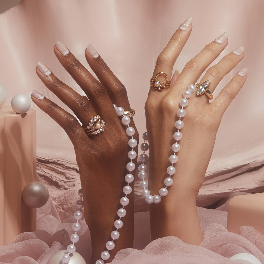 Women | Pearl & Antique Diamond Toi et Moi | 14k Rose Gold