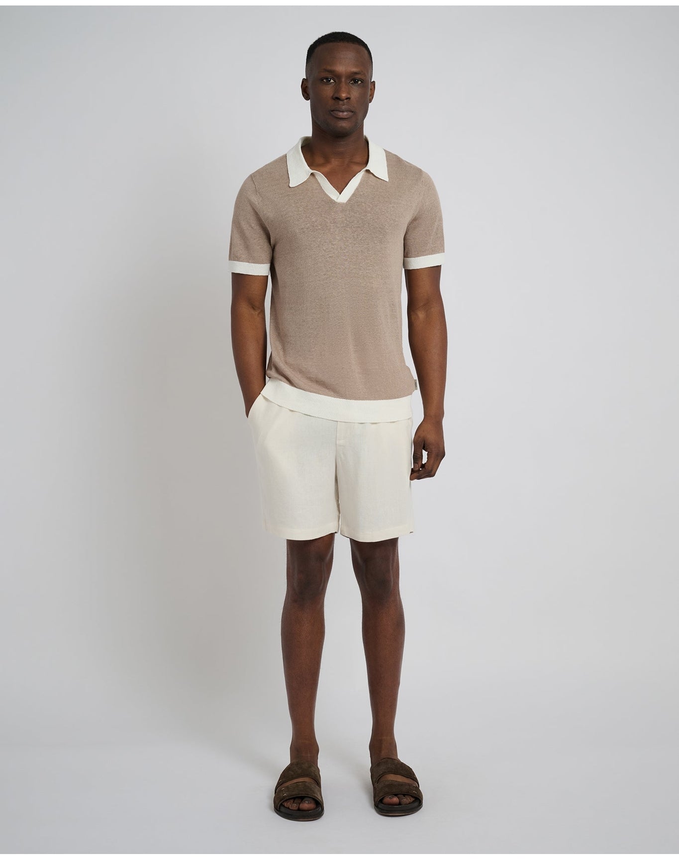 Men | Classic Pull On Linen Short 6" | Oat