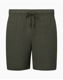 Men | Classic Pull On Linen Short 6In | Agave