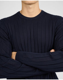 Men | Extra Fine Merino Wool Crewneck Sweater | Midnight