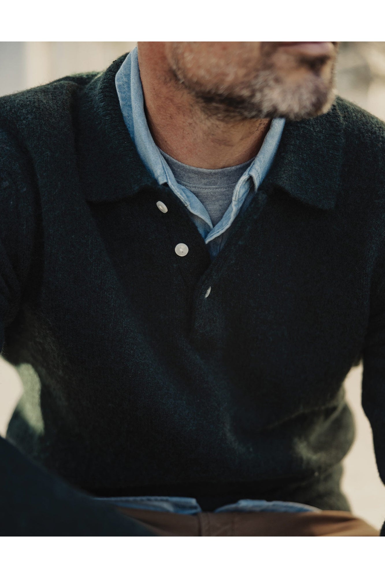 Men | Homebound Polo Sweater | Dark Sea