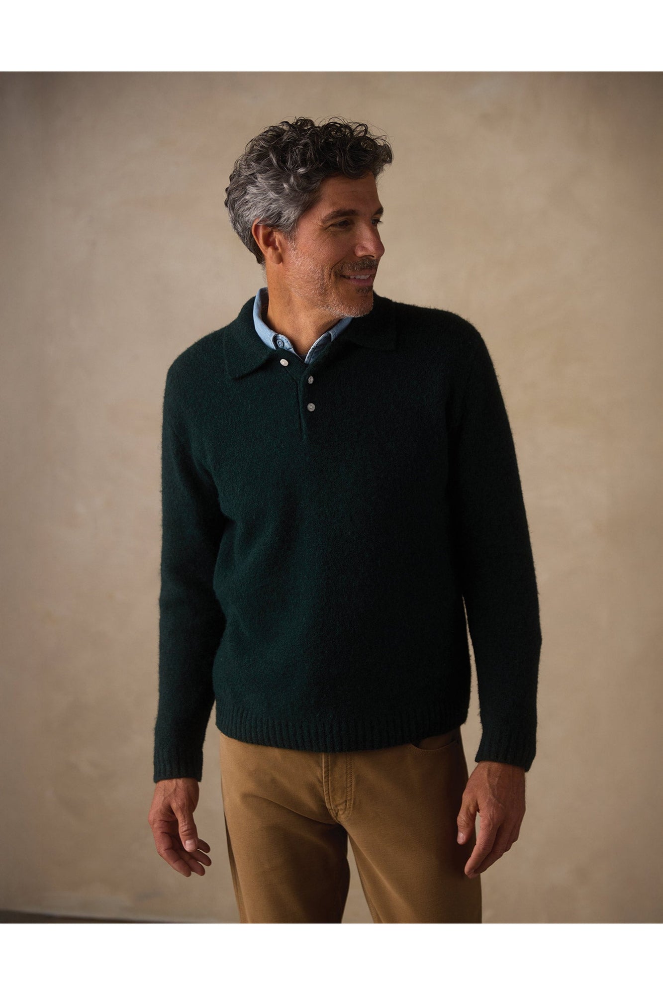 Men | Homebound Polo Sweater | Dark Sea