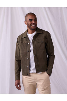 Men | James Canvas Trucker | Dark Moss