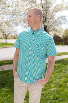 Men | James Shirt | Green x Gingham