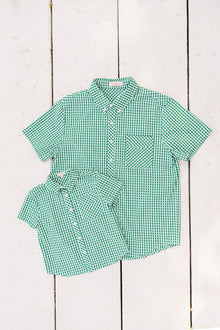 Men | James Shirt | Green x Gingham