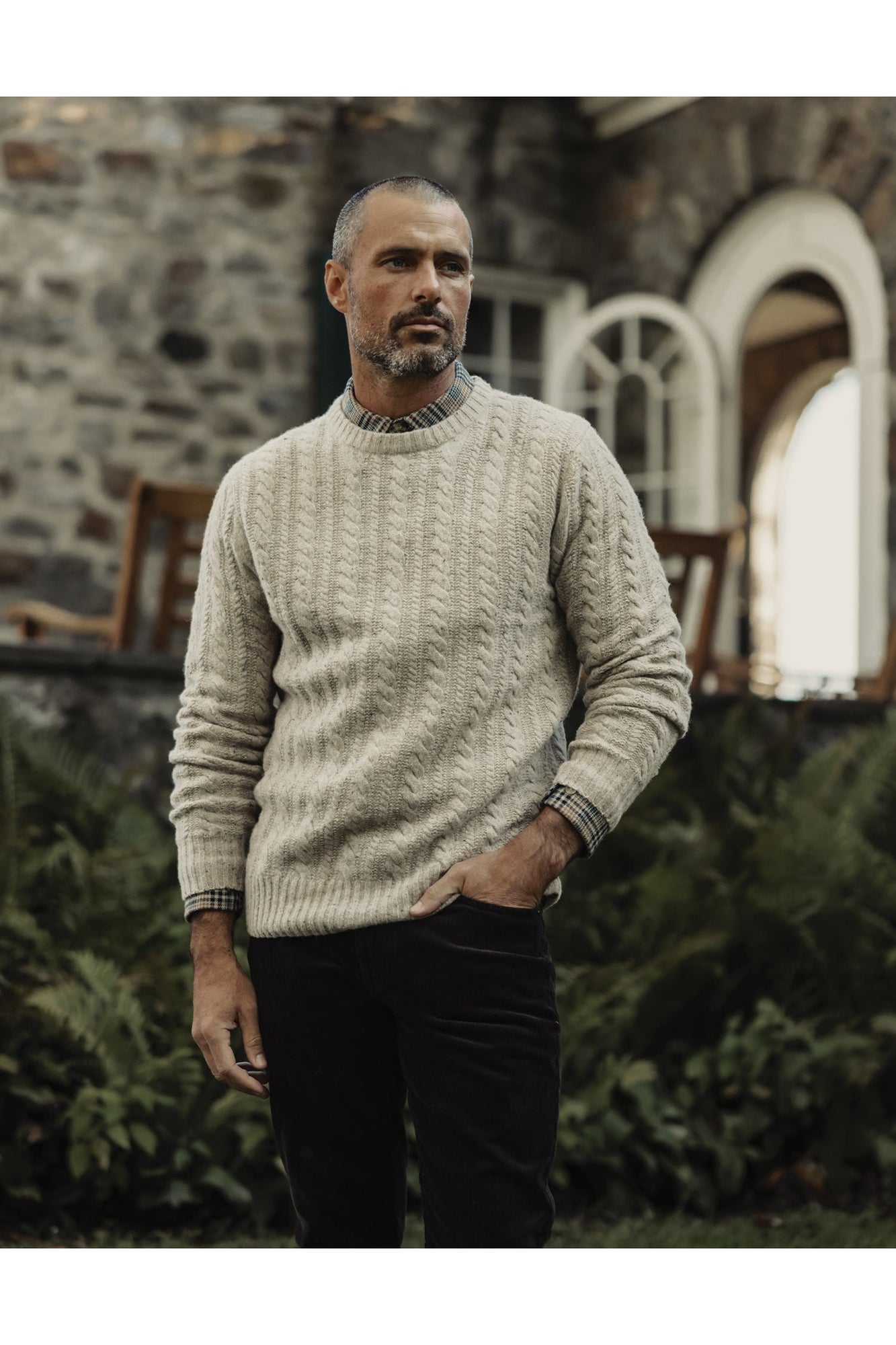 Men | Kennedy Cable Crew | Stone