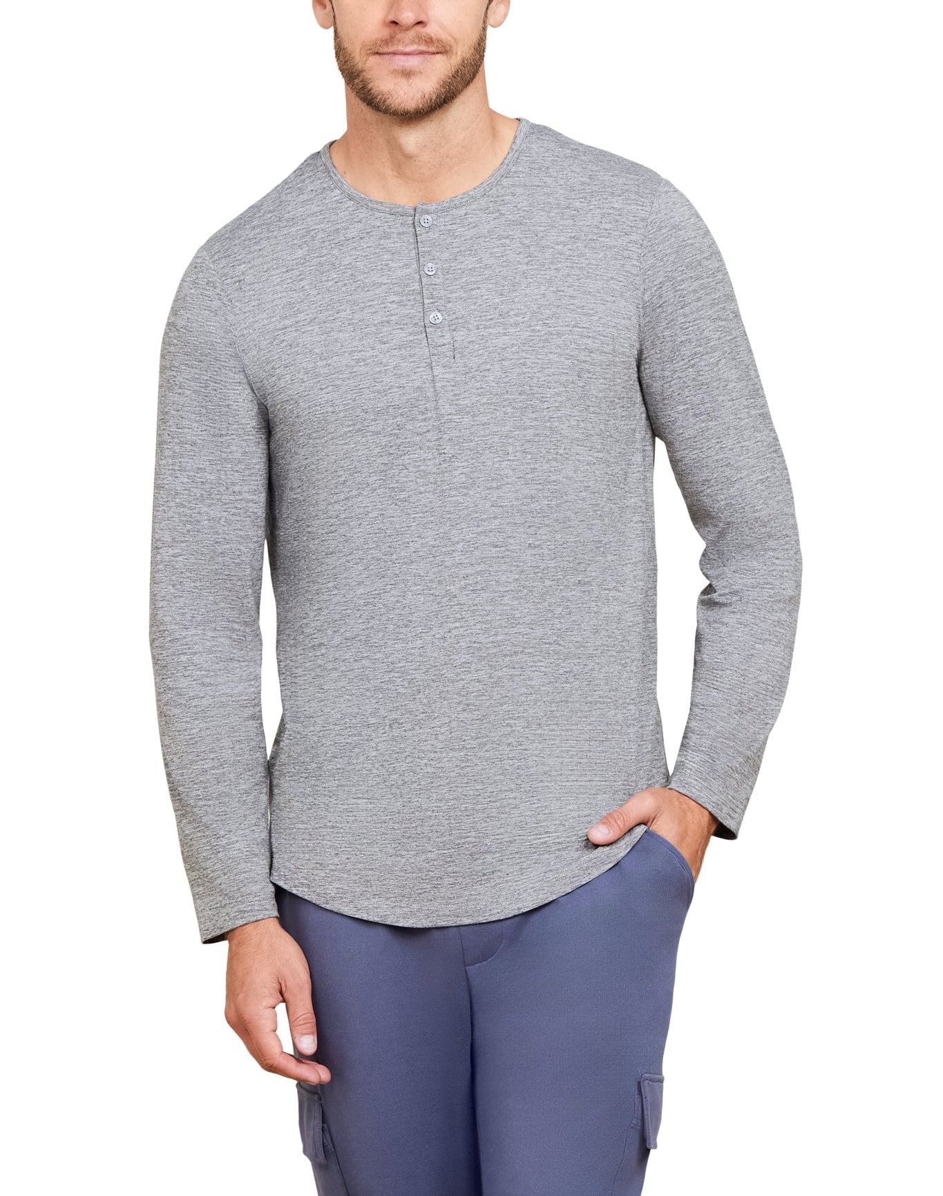 Men | MC Butterchic Long Sleeve Henley | He Carbon